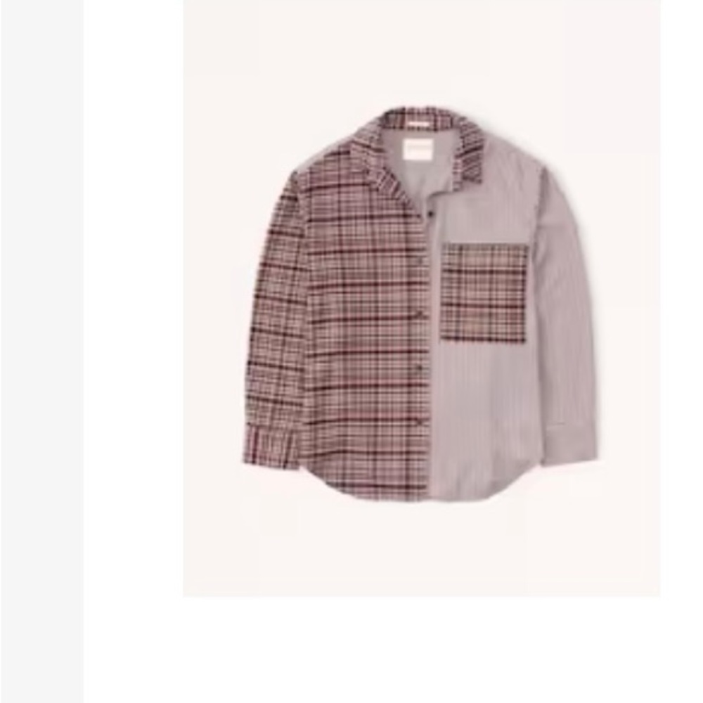 A&F Oversized Colorblock Flannel Shirt - image 1